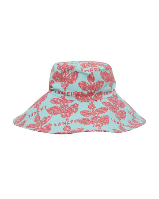 Lancel Red Hat With Prints