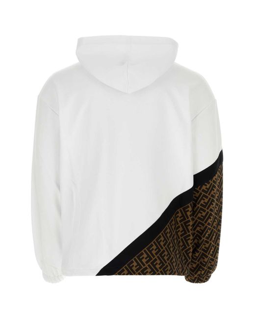 Fendi White Jersey Sweatshirt for men