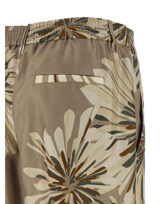 Brunello Cucinelli Natural Silk Casual Pants