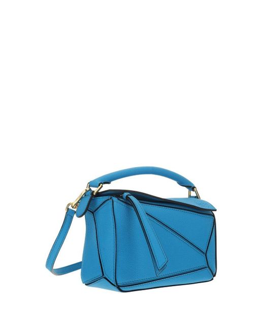 Loewe Blue Puzzle Mini Top Handle Bag