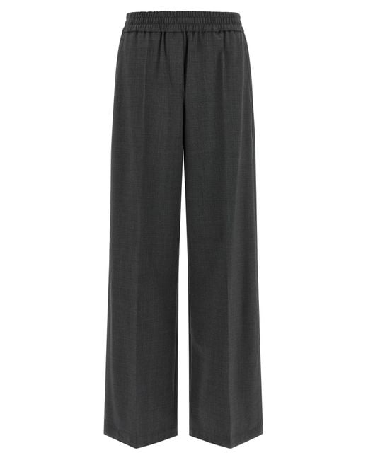 Brunello Cucinelli Gray Virgin Wool Flared Pants