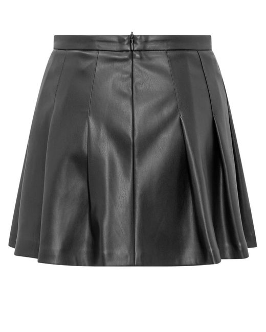 Semicouture Black Faux Leather Skirt