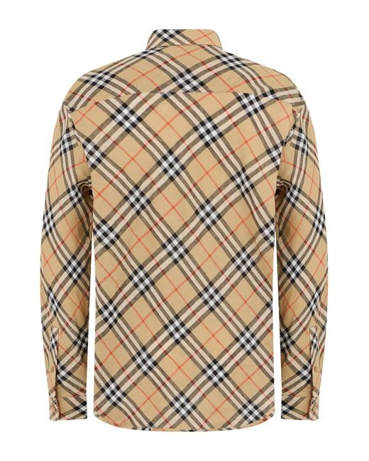 Burberry Gray Shirt Checked Linen for men