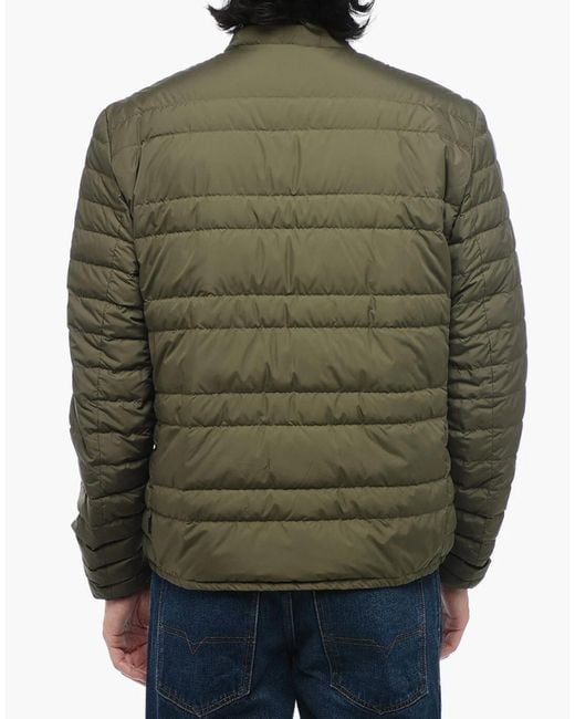 Woolrich Green Light Quilted Down Jacket Clothing Coats for men
