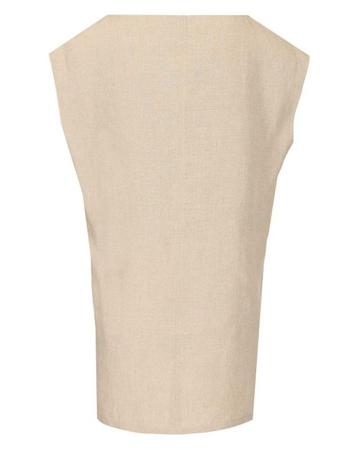 Max Mara Natural Colimbo Linen Top