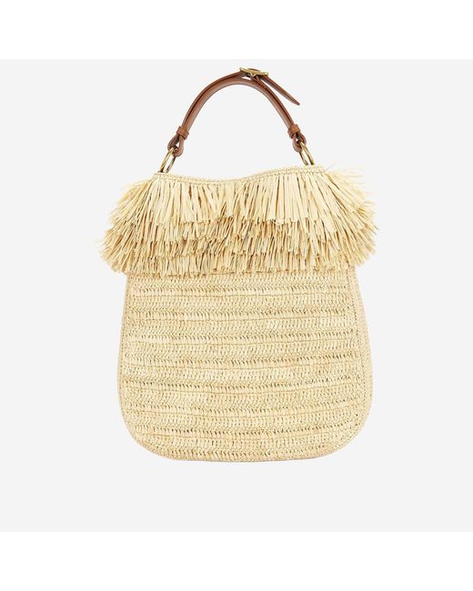 Saint Laurent Metallic Shoulder Bag Raffia