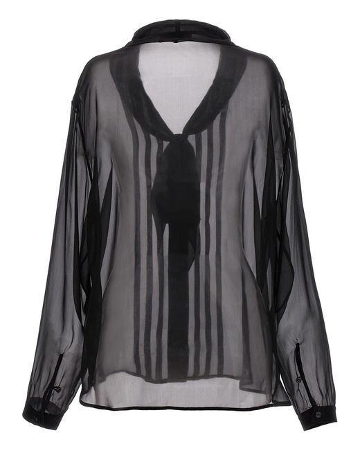 Saint Laurent Black Transparent Muslin Shirt for men