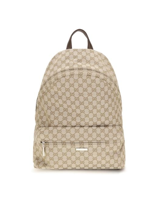 Gucci Natural Large Tag Backpack Polyester; Cotton; Polyamide Backpacks for men