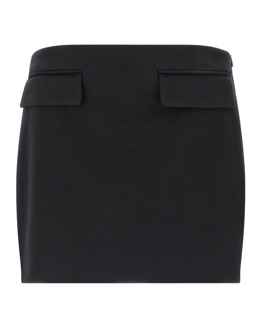 Ferragamo Black Cashmere Wool Skirt