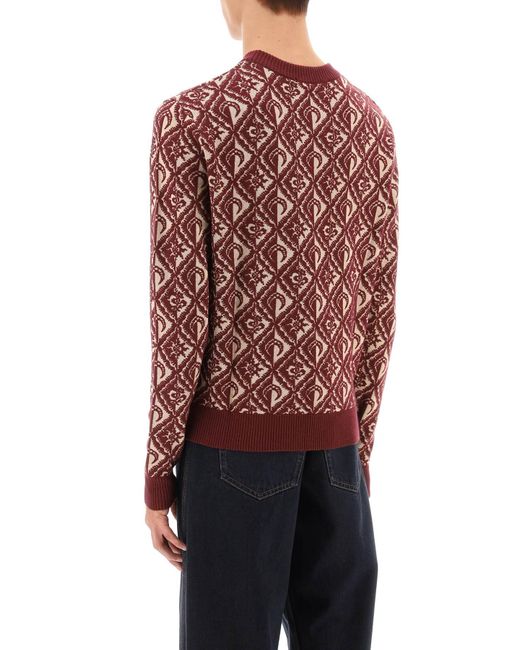 MARINE SERRE Red Moon Diamant Jacquard Knit Sweater for men