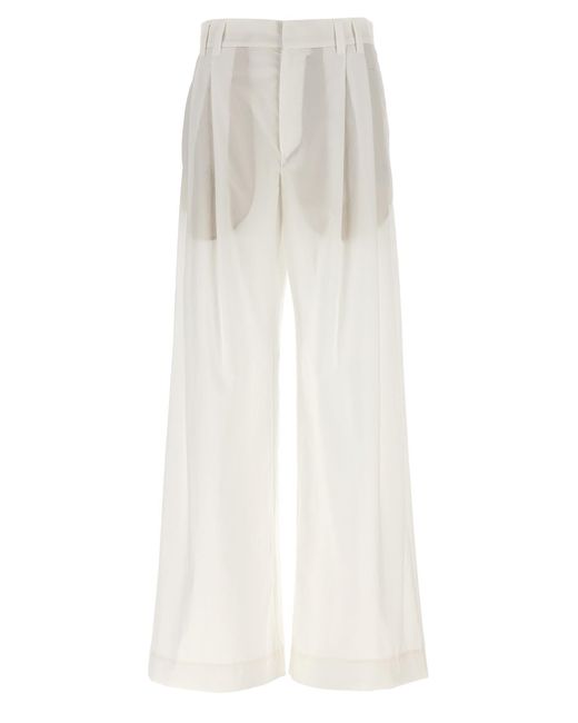 Brunello Cucinelli White Pants With Front Pleats