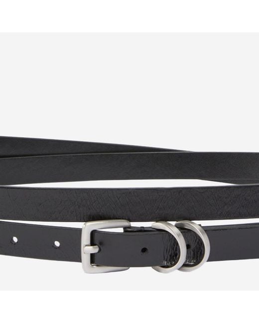 Pinko Black Leather Belt With Logo