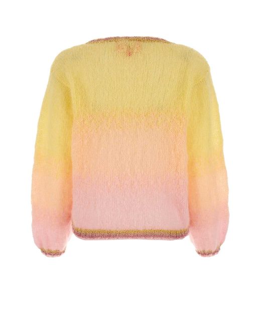 Rose Carmine Pink Mohair Blend Sweater