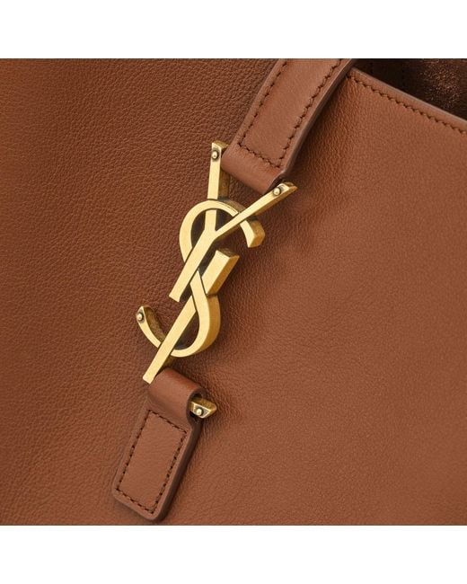 Saint Laurent Brown Textured Leather Bag Shoulder