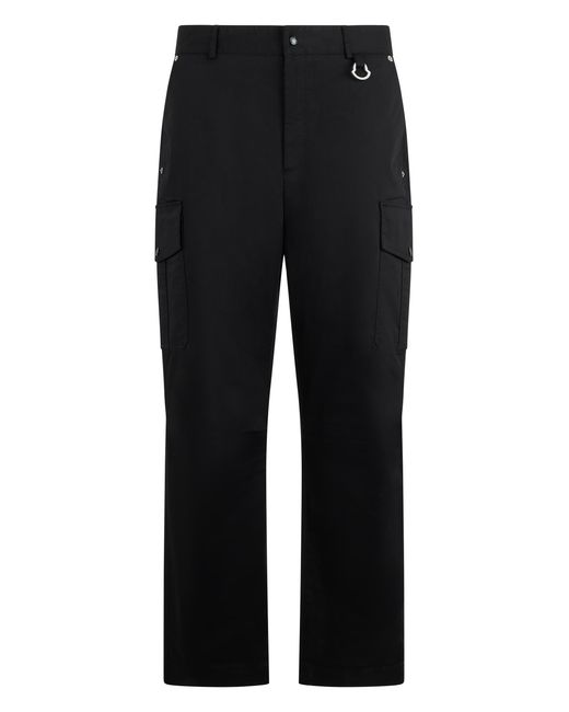 Moncler Black Cargo Trousers Stretch Cotton for men