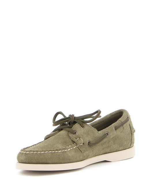 Sebago Green Lace-Up Round Toe Boat Shoes for men