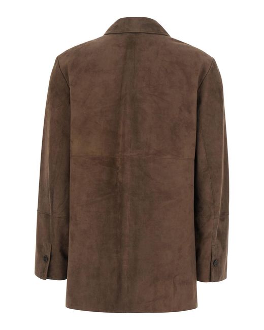 Max Mara Brown Shirt S Tech Fabric Lamb Blouses