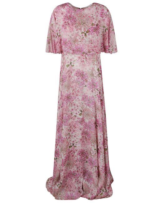 Giambattista Valli Purple All-Over Floral Print Dress