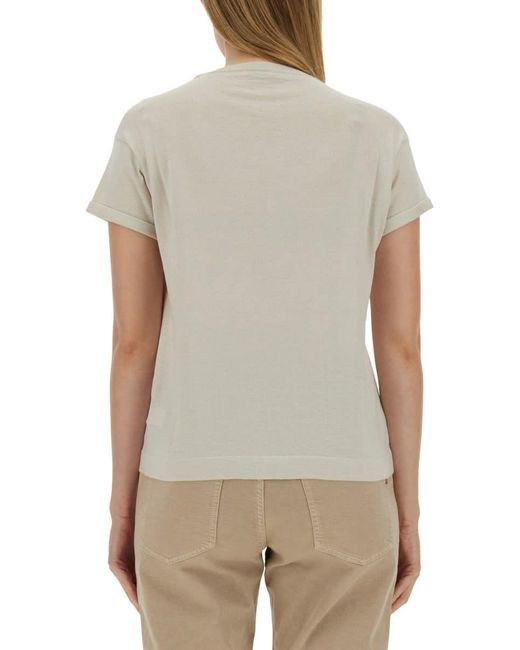 Brunello Cucinelli Natural Cashmere And Silk T-Shirt