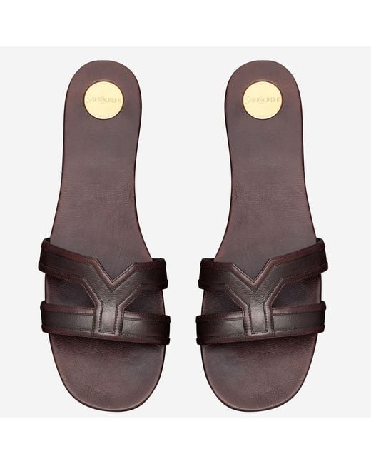 Saint Laurent Brown Leather Sandals Calf