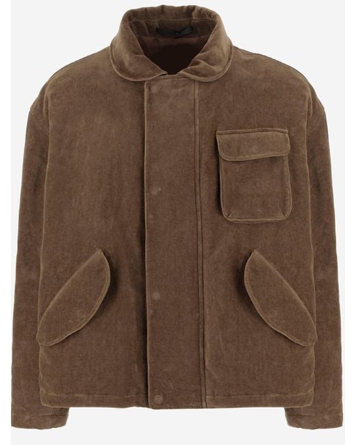 Giorgio Armani Brown Cotton And Linen Jacket for men