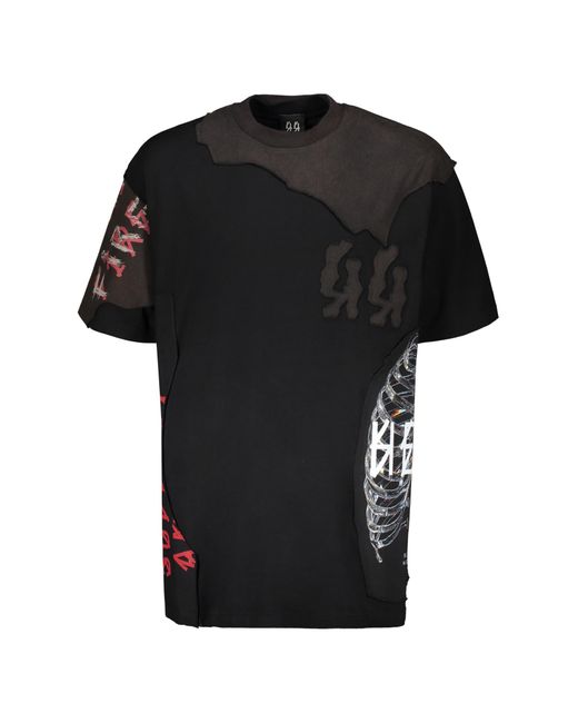 44 Label Group Black Cotton T-Shirt for men
