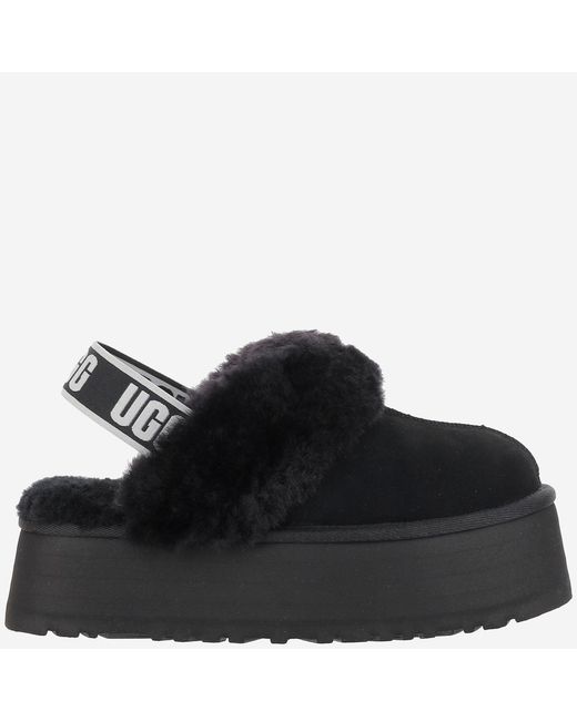 Ugg Black Platform Suede Slippers Funkette