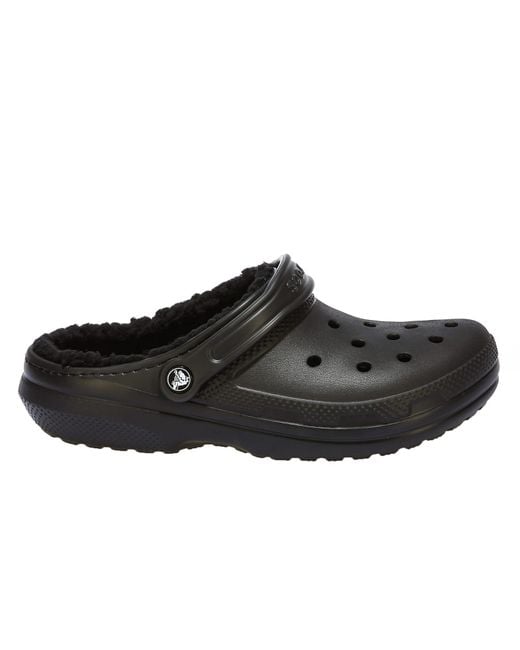 mens black lined crocs
