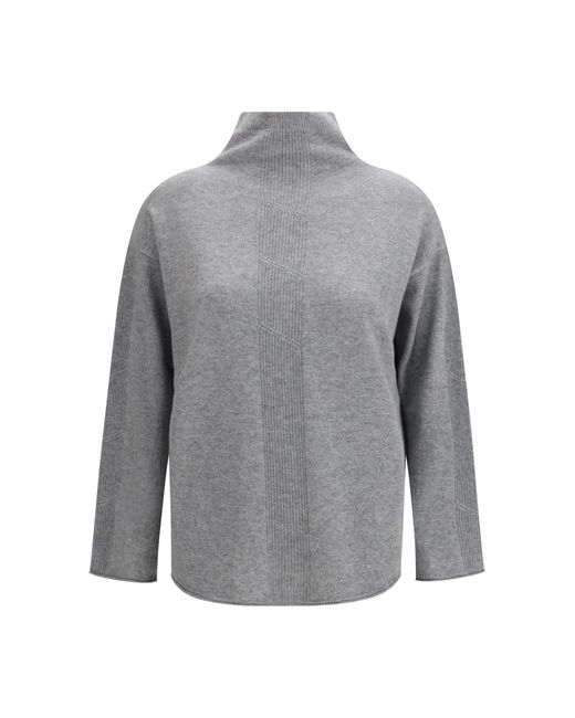 Max Mara Pure Gray Cashmere Sweater Kashmir/Capra Hircus