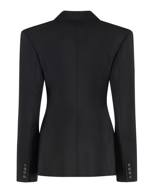 Mugler Black Single-Breasted One Button Jacket Viscose Blazers