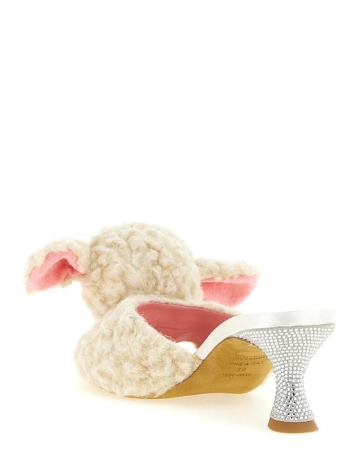 Moschino Pink Virgin Wool Mules