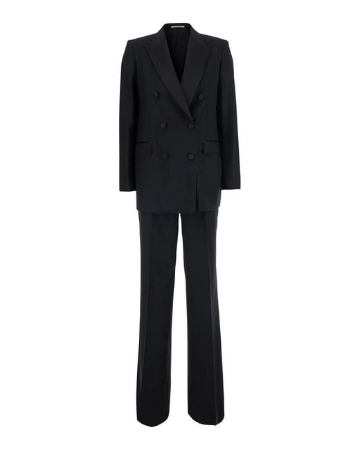Tagliatore Black Double-Breasted Suit Trouser Suits