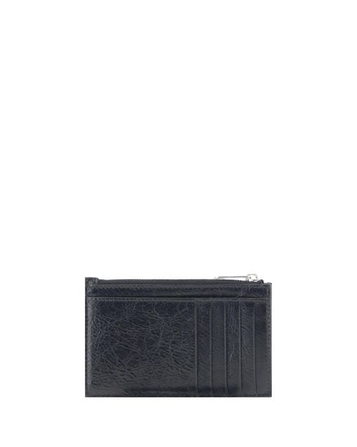 Balenciaga Blue Superbusy Card Holder Lamb Ovis Aries Wallet for men