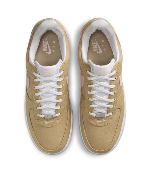 Nike White Air Force 1 Retro Ll Qs Linen Canvas Sneakers Shoes for men