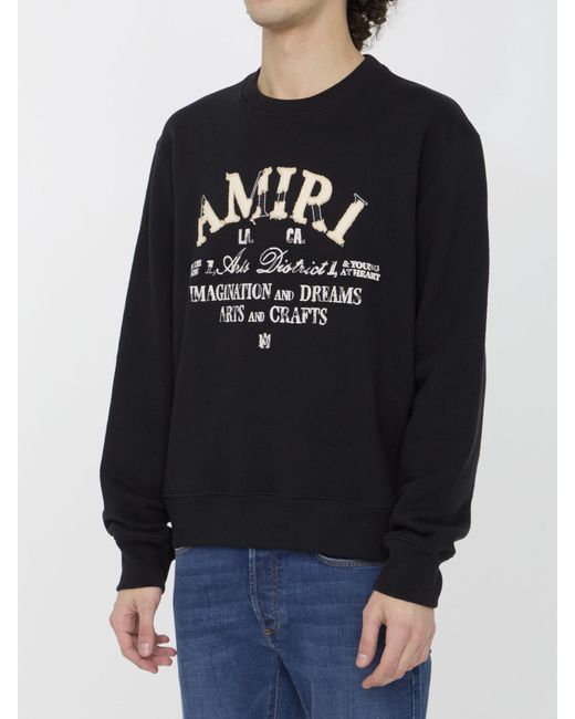 Amiri Distressed Arts District Sweatshirt in Black for Men | Lyst