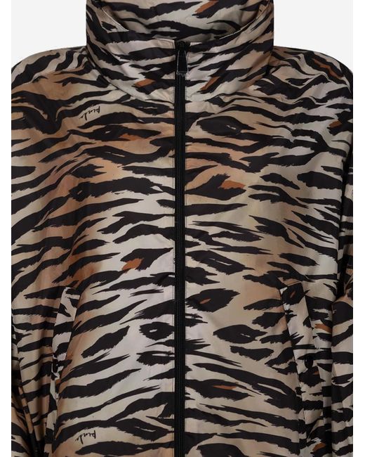 Pinko Black Dotty Jacket With Animal Print Polyester