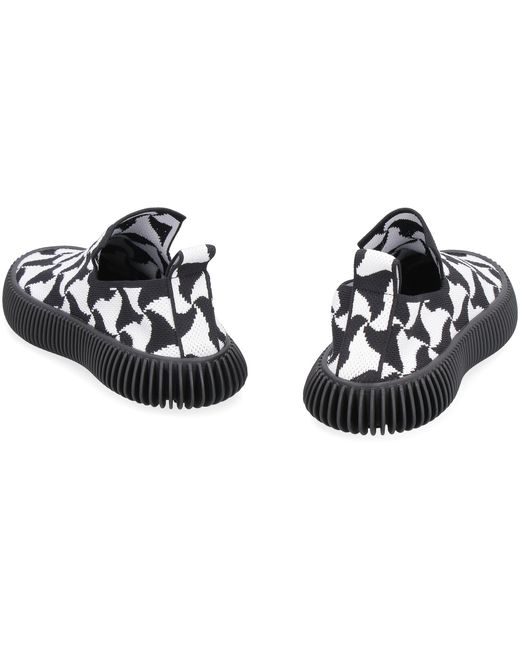Bottega Veneta White Wavy Triangle Slip-On Sneakers Elastane Trainers