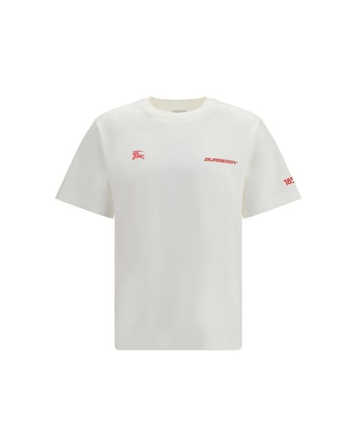 Burberry White Cotton Map T-Shirt T-Shirts for men