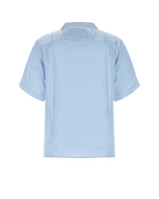 Drole de Monsieur Blue Powder Satin Oversize Shirt for men