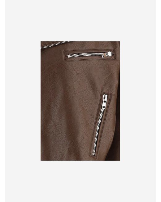 Frankie Shop Brown Short Jacket With Metallic Buttons Polyester