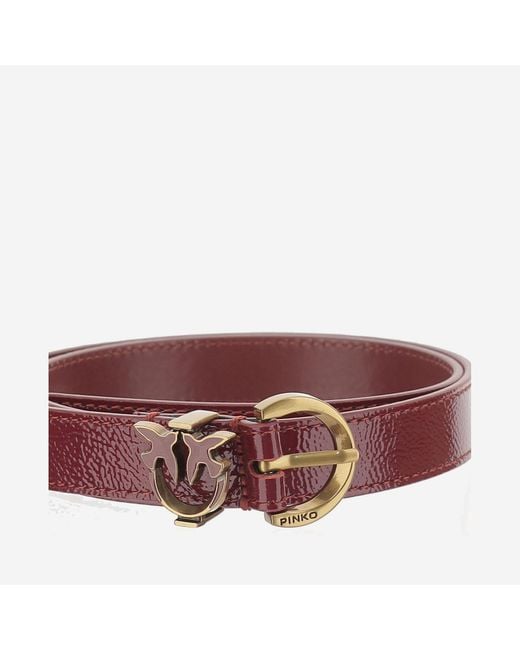 Pinko Purple Leather Belt With Logo