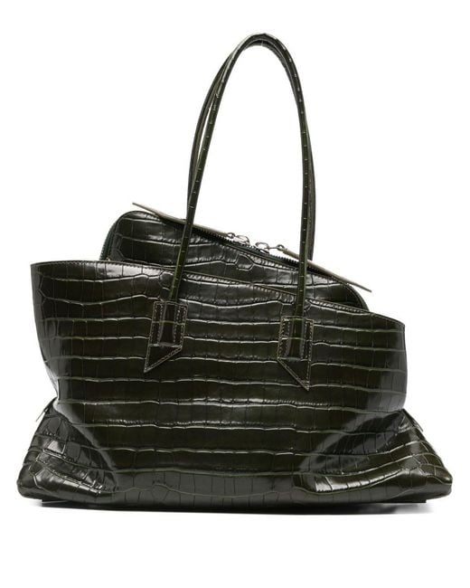 The Attico Black La Passeggiata Leather Shoulder Bag