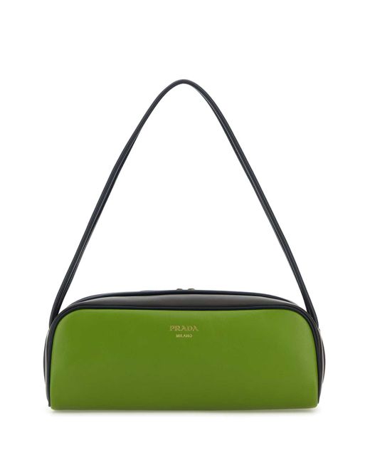 Prada Green Leather Shoulder Bag