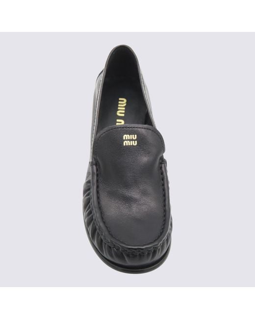 Miu Miu Black Leather Loafers