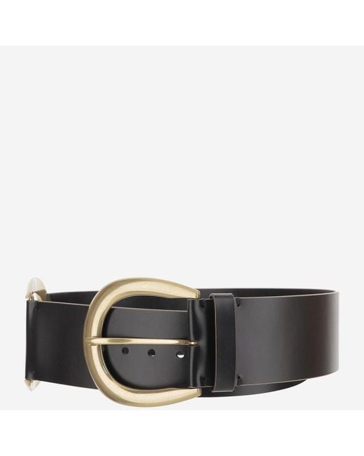 Chloé Black Leather And Brass Belt