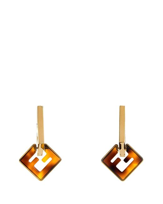 Fendi Multicolor Printed Plexiglass And Metal Forever Earrings