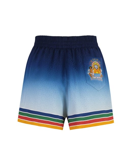 Casablancabrand Blue Silk Shorts