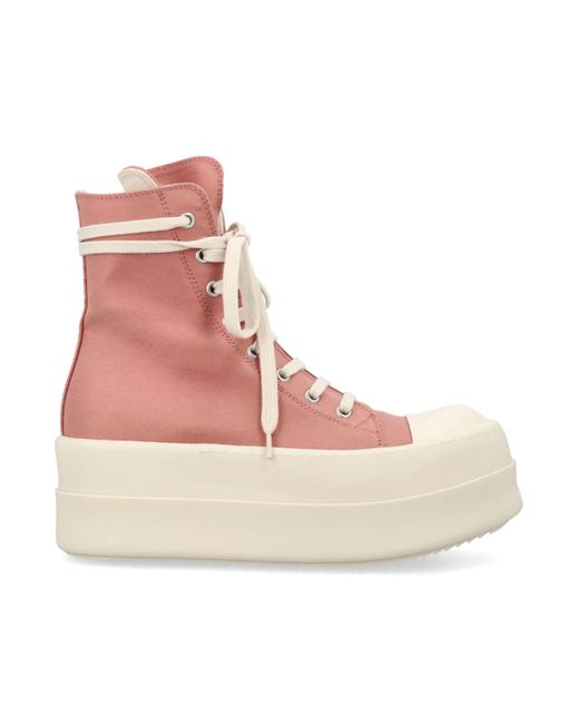 Rick Owens Pink Jumbo Lace Puffer Sneakers