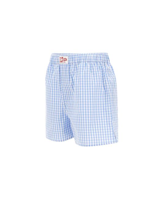 Mc2 Saint Barth Blue Boxy Cotton Shorts
