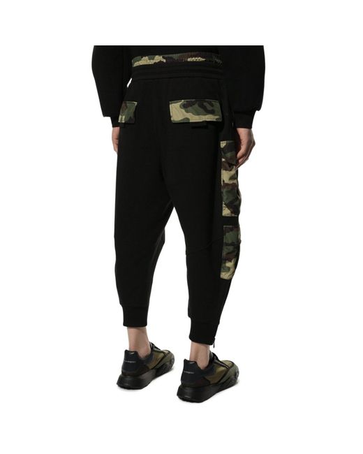 Dolce & Gabbana Black Camo Sweatpants for men